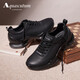雅格獅丹（Aquascutum）男鞋秋季2025新款牛皮透氣男士休閑運動(dòng)鞋 黑色 41