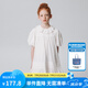 ELLE KIDS童裝 法式度假全棉連衣裙夏季女童甜美風(fēng)泡泡袖娃娃裙 奶白色 160/S