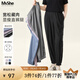 MsShe大碼女裝2025夏裝胖mm休閑戶外運(yùn)動(dòng)褲松緊腰速干印花束腳褲 黑色現(xiàn)貨 6XL