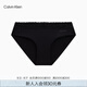 Calvin Klein內(nèi)衣【七夕禮物】女士ck性感花邊蕾絲半包臀防夾臀內(nèi)褲女QF7942AD UB1-太空黑 1條 M