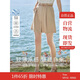 茵曼（INMAN）時(shí)尚百搭休閑闊腿短褲女夏高腰顯瘦直筒遮肉休閑褲子 淺卡其 26 