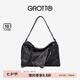 GROTTO個(gè)樂(lè)25年新款SoftCollar保齡球包單肩斜挎大號(hào)差旅電腦包七夕禮物 經(jīng)典黑L 亮銀