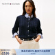 TOMMY HILFIGER【絞花肌理】25新款秋冬女條紋毛衣純色圓領(lǐng)針織開衫 【絞花開衫】藏青色DW5 S （推薦：100-110斤）