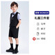 羅蒙男童西裝套裝鋼琴演出服主持人新中式國風西服兒童禮服 黑色130