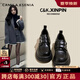 CAMILA KSENIA小皮鞋女2025新款夏季一腳蹬設(shè)計(jì)復(fù)古時(shí)尚百搭樂福鞋子 黑色【單里】 36