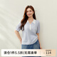 纖莉秀【韓系溫柔風(fēng)翻領(lǐng)百搭顯瘦針織衫】大碼女裝胖mm2025夏新款2395 紫色 5XL