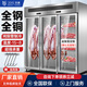 玖意不銹鋼掛肉柜商用冷藏展示柜鮮肉保鮮柜排酸牛羊肉立式展示柜 經(jīng)濟款三門(mén)1.8米【雙壓縮機】