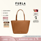 芙拉（FURLA）【限時優(yōu)惠】MIADIVA牛皮中號女士上班族休閑通勤手提托特包 棕色