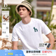 哈吉斯（HAZZYS）男裝 夏季休閑重磅大Logo寬松圓領(lǐng)短袖T恤男ASTZE0CBX70 白色WT L （175/96A 48）
