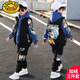 G.DUCKKIDS男童加絨套裝秋冬裝2025新款兒童裝三件套中大童男孩衣服帥氣休閑 藍色3 130 cm