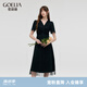 歌莉婭星空連衣裙女夏新款正式場合氣質(zhì)V領(lǐng)小黑裙子1C6L4HBB0 00B黑色 XXS
