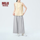 無(wú)印良品（MUJI）IDEE 女式 泡泡紗寬版褲 褲子夏款長(zhǎng)褲休閑褲闊腿褲 GAD63C4S 淺灰色 M （155/68A）