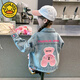 G.DUCK HELLO女童新款春秋網(wǎng)紅牛仔夾棉潮外套2025 藍(lán)色 130 cm