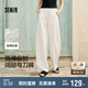 森馬（Semir）休閑褲女時(shí)尚打褶闊腿褲2025夏季氣質(zhì)格子肌理彎刀褲107425127002