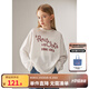 ELLE KIDS童裝 燙鉆印花長(zhǎng)袖T恤女童秋季新款圓領(lǐng)寬松休閑百搭上衣 白色 165 （M）