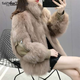 YUUZYUUS皮草外套女加厚2023年冬季新款時(shí)尚顯瘦氣質(zhì)百搭洋氣年輕版大衣女 駝色【皮草】 M 【建議95-108斤】