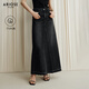 艾諾絲雅詩(shī)【商場(chǎng)同款】春秋季新品通勤百搭中長(cháng)款牛仔A字半身裙40713518 黑灰色 XL