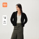 HLA海瀾之家針織開(kāi)衫女時(shí)尚V領(lǐng)純色保暖長(cháng)袖女裝春秋