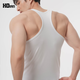 續(xù)點工字背心男純棉運動健身緊身跨欄夏季健美訓(xùn)練無袖馬拉松跑步背心 白色 XL (130-145斤左右)修身型