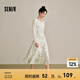 森馬觀園吉聯(lián)名連衣裙女罩衫吊帶裙兩件套24夏新中式國(guó)風(fēng)套裝 白綠色調(diào)00314 S
