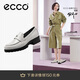 愛步（ECCO）樂福鞋女 經典厚底百搭英倫風皮鞋 摩登女鞋490013 石灰色37