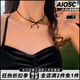 AIOSC蝴蝶結系帶項鏈暗黑酷辣風輕奢小眾百搭氣質黑色甜美鎖骨鏈頸鏈QC 【蝴蝶結項鏈】