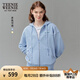 Teenie Weenie小熊女裝衛(wèi)衣2025春季新款休閑通勤簡約舒適連帽外套 藍(lán)色 L