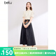 百圖betu女裝春夏新款襯衫優(yōu)雅國潮短袖襯衫新中式小衫女2403T52 淺杏色 M