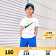 NIKE  3BRAND 耐克男女童純棉短袖T恤+短褲2件套裝夏季新款短袖套裝 奧海藍(lán)（1259） 150 /72 【建議身高140-152cm】