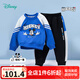 迪士尼寶寶（Disney Baby）迪士尼童裝男童長袖套裝卡通米奇時尚衛(wèi)衣套裝純棉柔軟24年春新品 彩藍 140