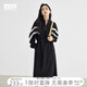 對(duì)白法式設(shè)計(jì)感抽繩針織連衣裙女2025春裝新款氣質(zhì)顯瘦通勤風(fēng)裙子 靜謐黑 XL