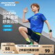 Skechers斯凱奇速干透氣男女童夏季寬松t恤短袖短褲兒童運(yùn)動(dòng)套裝P225K018 公主藍(lán)/007G 140