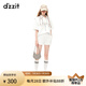 DZZIT地素時尚春夏復(fù)古運動字母繡花polo領(lǐng)短袖T恤3H2D3211Q 白色 S