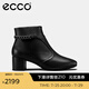 愛步（ECCO）【明星同款】靴子女 冬季保暖切爾西女靴粗跟皮靴 型塑290933 黑色29093301001 36