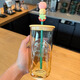星巴克（Starbucks）新款果緣奇跡系列三角玻璃吸管杯大容量喝水杯高顏值冷飲杯473ml 果緣奇遇三角吸管杯530ml