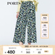 PORTS寶姿  新品商場同款女褲女裝高腰闊腿長褲女休閑褲LN8P056HPV001 黑色印花 XS (2)
