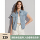 ELLE法式設(shè)計感復古純棉牛仔襯衫女2025春季新款小眾別致氣質(zhì)上衣 淺藍 M