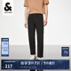 杰克·瓊斯（JACK&JONES）男裝休閑褲男泡泡紗春夏薄款褲子高級感商務(wù)休閑男褲品牌九分褲 黑色E40 32 175