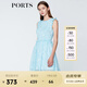 PORTS寶姿商場同款 新品女裝甜美木耳邊裝飾無袖連衣裙SN8D027HPP022 煙波色 M (6)
