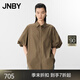 JNBY/江南布衣25夏新品襯衫棉質(zhì)棉OVERSIZE中袖A型襯衫領(lǐng)5P4214110 217/灰淺咖 M