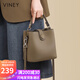 viney牛皮包包女包洋氣水桶包輕奢斜挎單肩包生日禮物品牌送女友老婆