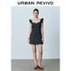 UR2025夏季新款女裝復古荷葉邊超短款牛仔連衣裙UYU850101