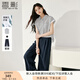 香影鹽系輕熟風(fēng)套裝女兩件套2025夏裝新款條紋襯衫褲子一整套穿搭 藏青 L 165/88A/110-125斤