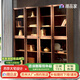 青春潮 實(shí)木書柜 玻璃門書柜 意式別墅北美黑胡桃木書柜 家用帶門書柜 單個二門*2（210*40*210cm）