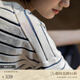 旅途原品 漢麻長款t恤女條紋原創(chuàng)設(shè)計(jì)女裝圓領(lǐng)短袖藍(lán)白紋秋季寬松開叉本心 藍(lán)白條 L-XL(170cm)