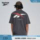 Reebok銳步官方24新品男女同款運動休閑寬松LOGO針織短袖T恤 24SRM425UGH1 黑色 2XL
