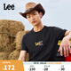 Lee25春夏新品標(biāo)準(zhǔn)版圓領(lǐng)Logo印花涼感輕薄男女同款短T 黑色 L 