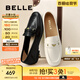 百麗（Belle）秀氣樂福鞋女2025秋新商場同款質(zhì)感羊皮通勤樂福鞋E3C1DCA5 黑色 39