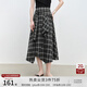 自巧小個(gè)子設(shè)計(jì)感復(fù)古格紋傘裙女2025新款夏季不規(guī)則格子半身裙子 黑白格 S （尺碼：3）