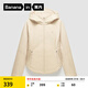 蕉內（Bananain）熱皮501++女士加絨短外套保暖防風(fēng)防水秋冬款收腰顯瘦休閑女裝 象牙白 XL